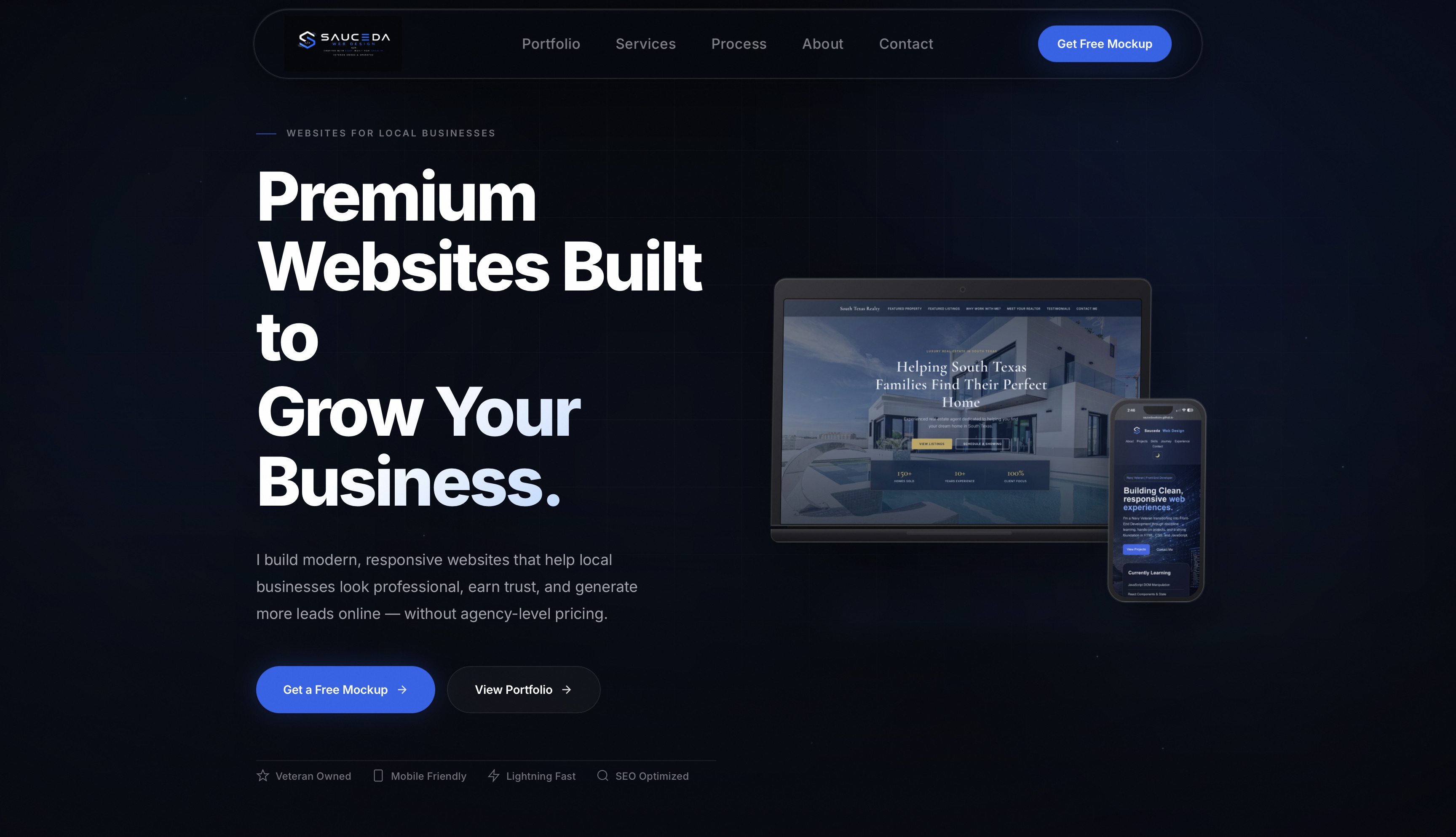 Website preview on desktop